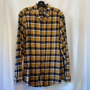 Eddie Bauer Mens 100% Cotton Brushed Flannel Plaid Relaxed Button Down Shirt LG